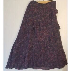 Joie Skirt Women's Size 4 Black Caillie Silk Midi Skirt EUC Romantic Vacation